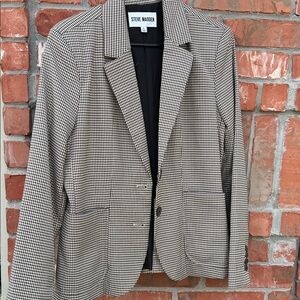 Steve Madden Women's Tan and Black Checkered Blazer